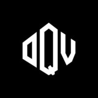 OQV letter logo design with polygon shape. OQV polygon and cube shape logo design. OQV hexagon vector logo template white and black colors. OQV monogram, business and real estate logo.