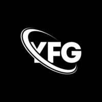 logotipo de yfg. letra yfg. diseño del logotipo de la letra yfg. logotipo de iniciales yfg vinculado con círculo y logotipo de monograma en mayúsculas. tipografía yfg para tecnología, negocios y marca inmobiliaria. vector