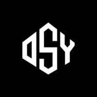 diseño de logotipo de letra osy con forma de polígono. osy polígono y diseño de logotipo en forma de cubo. osy hexágono vector logo plantilla colores blanco y negro. monograma osy, logotipo comercial y inmobiliario.