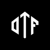 diseño de logotipo de letra otf con forma de polígono. diseño de logotipo en forma de cubo y polígono otf. otf hexágono vector logo plantilla colores blanco y negro. monograma otf, logotipo comercial y inmobiliario.