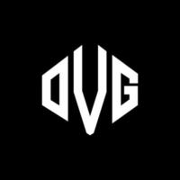 OVG letter logo design with polygon shape. OVG polygon and cube shape logo design. OVG hexagon vector logo template white and black colors. OVG monogram, business and real estate logo.