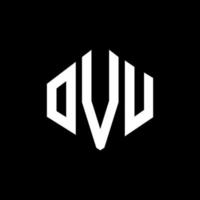 OVU letter logo design with polygon shape. OVU polygon and cube shape logo design. OVU hexagon vector logo template white and black colors. OVU monogram, business and real estate logo.