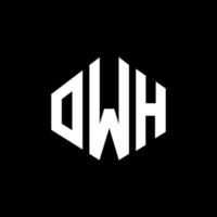 diseño de logotipo de letra owh con forma de polígono. diseño de logotipo de forma de polígono y cubo de owh. owh hexágono vector logo plantilla colores blanco y negro. monograma owh, logotipo comercial e inmobiliario.