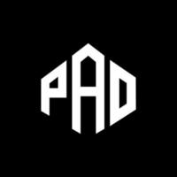 diseño de logotipo de letra pao con forma de polígono. pao polígono y diseño de logotipo en forma de cubo. pao hexagon vector logo plantilla colores blanco y negro. monograma pao, logotipo empresarial y inmobiliario.