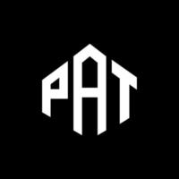 diseño de logotipo de letra pat con forma de polígono. pat polígono y diseño de logotipo en forma de cubo. pat hexagon vector logo plantilla colores blanco y negro. pat monograma, logotipo empresarial y inmobiliario.