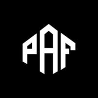 diseño de logotipo de letra paf con forma de polígono. paf polígono y diseño de logotipo en forma de cubo. paf hexágono vector logo plantilla colores blanco y negro. monograma paf, logotipo comercial e inmobiliario.