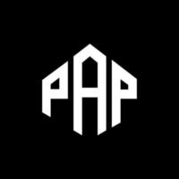 diseño de logotipo de letra pap con forma de polígono. diseño de logotipo de forma de polígono y cubo de pap. pap hexagon vector logo plantilla colores blanco y negro. monograma pap, logo comercial y de bienes raíces.