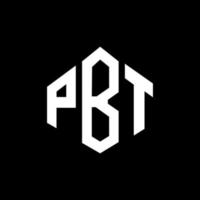 diseño de logotipo de letra pbt con forma de polígono. diseño de logotipo de forma de cubo y polígono pbt. plantilla de logotipo vectorial hexagonal pbt colores blanco y negro. monograma pbt, logotipo empresarial y inmobiliario. vector