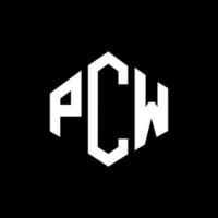 PCW letter logo design with polygon shape. PCW polygon and cube shape logo design. PCW hexagon vector logo template white and black colors. PCW monogram, business and real estate logo.