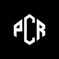 PCR letter logo design with polygon shape. PCR polygon and cube shape logo design. PCR hexagon vector logo template white and black colors. PCR monogram, business and real estate logo.