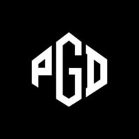 PGD letter logo design with polygon shape. PGD polygon and cube shape logo design. PGD hexagon vector logo template white and black colors. PGD monogram, business and real estate logo.