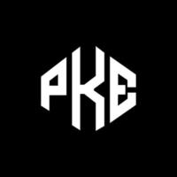 diseño de logotipo de letra pke con forma de polígono. pke polígono y diseño de logotipo en forma de cubo. pke hexágono vector logo plantilla colores blanco y negro. monograma pke, logotipo comercial e inmobiliario.