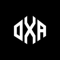 OXA letter logo design with polygon shape. OXA polygon and cube shape logo design. OXA hexagon vector logo template white and black colors. OXA monogram, business and real estate logo.