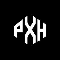 diseño de logotipo de letra pxh con forma de polígono. Diseño de logotipo en forma de cubo y polígono pxh. pxh hexágono vector logo plantilla colores blanco y negro. Monograma pxh, logotipo empresarial y inmobiliario.