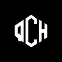 QCH letter logo design with polygon shape. QCH polygon and cube shape logo design. QCH hexagon vector logo template white and black colors. QCH monogram, business and real estate logo.