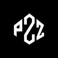 diseño de logotipo de letra pzz con forma de polígono. diseño de logotipo de forma de cubo y polígono pzz. Pzz hexágono vector logo plantilla colores blanco y negro. monograma pzz, logotipo comercial y inmobiliario.