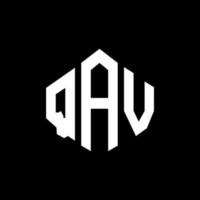 QAV letter logo design with polygon shape. QAV polygon and cube shape logo design. QAV hexagon vector logo template white and black colors. QAV monogram, business and real estate logo.