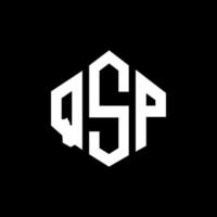 QSP letter logo design with polygon shape. QSP polygon and cube shape logo design. QSP hexagon vector logo template white and black colors. QSP monogram, business and real estate logo.
