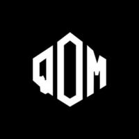 diseño de logotipo de letra qom con forma de polígono. diseño de logotipo en forma de cubo y polígono qom. qom hexágono vector logo plantilla colores blanco y negro. monograma qom, logotipo comercial y inmobiliario.