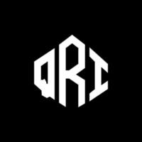 QRI letter logo design with polygon shape. QRI polygon and cube shape logo design. QRI hexagon vector logo template white and black colors. QRI monogram, business and real estate logo.