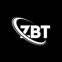 ZBT logo. ZBT letter. ZBT letter logo design. Initials ZBT logo linked with circle and uppercase monogram logo. ZBT typography for technology, business and real estate brand. vector