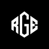 diseño de logotipo de letra rge con forma de polígono. diseño de logotipo en forma de polígono y cubo de rge. rge hexágono vector logo plantilla colores blanco y negro. monograma rge, logotipo comercial y inmobiliario.