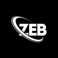 ZEB logo. ZEB letter. ZEB letter logo design. Initials ZEB logo linked with circle and uppercase monogram logo. ZEB typography for technology, business and real estate brand. vector