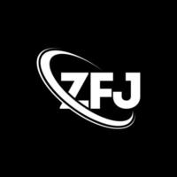 ZFJ logo. ZFJ letter. ZFJ letter logo design. Initials ZFJ logo linked with circle and uppercase monogram logo. ZFJ typography for technology, business and real estate brand. vector