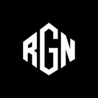RGN letter logo design with polygon shape. RGN polygon and cube shape logo design. RGN hexagon vector logo template white and black colors. RGN monogram, business and real estate logo.