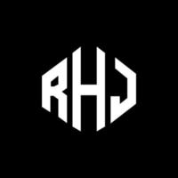 RHJ letter logo design with polygon shape. RHJ polygon and cube shape logo design. RHJ hexagon vector logo template white and black colors. RHJ monogram, business and real estate logo.