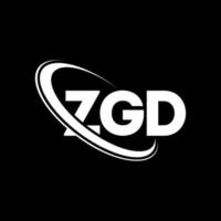 logotipo de zgd. letra zgd. diseño del logotipo de la letra zgd. logotipo de iniciales zgd vinculado con círculo y logotipo de monograma en mayúsculas. tipografía zgd para tecnología, negocios y marca inmobiliaria. vector