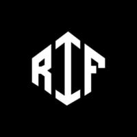 diseño de logotipo de letra rif con forma de polígono. diseño de logotipo en forma de cubo y polígono rif. rif hexágono vector logo plantilla colores blanco y negro. monograma rif, logotipo comercial e inmobiliario.