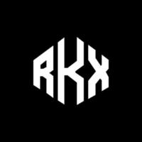 RKX letter logo design with polygon shape. RKX polygon and cube shape logo design. RKX hexagon vector logo template white and black colors. RKX monogram, business and real estate logo.
