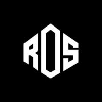 ROS letter logo design with polygon shape. ROS polygon and cube shape logo design. ROS hexagon vector logo template white and black colors. ROS monogram, business and real estate logo.