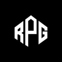 RPG letter logo design with polygon shape. RPG polygon and cube shape logo design. RPG hexagon vector logo template white and black colors. RPG monogram, business and real estate logo.