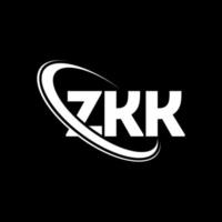 logotipo de zkk. letra zkk. diseño del logotipo de la letra zkk. logotipo de las iniciales zkk vinculado con un círculo y un logotipo de monograma en mayúsculas. Tipografía zkk para tecnología, negocios y marca inmobiliaria. vector