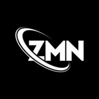logotipo de zmn. letra zmn. diseño del logotipo de la letra zmn. logotipo de iniciales zmn vinculado con círculo y logotipo de monograma en mayúsculas. tipografía zmn para tecnología, negocios y marca inmobiliaria. vector