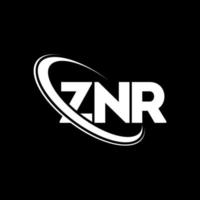 ZNR logo. ZNR letter. ZNR letter logo design. Initials ZNR logo linked with circle and uppercase monogram logo. ZNR typography for technology, business and real estate brand. vector