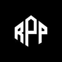 diseño de logotipo de letra rpp con forma de polígono. diseño de logotipo de forma de cubo y polígono rpp. rpp hexágono vector logo plantilla colores blanco y negro. monograma rpp, logotipo empresarial y inmobiliario.