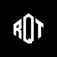 diseño de logotipo de letra rqt con forma de polígono. diseño de logotipo de forma de cubo y polígono rqt. rqt hexágono vector logo plantilla colores blanco y negro. monograma rqt, logotipo empresarial y inmobiliario.