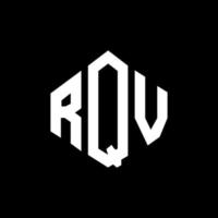 RQV letter logo design with polygon shape. RQV polygon and cube shape logo design. RQV hexagon vector logo template white and black colors. RQV monogram, business and real estate logo.