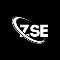 logotipo de zsé. letra zse. diseño del logotipo de la letra zse. logotipo de iniciales zse vinculado con círculo y logotipo de monograma en mayúsculas. tipografía zse para tecnología, negocios y marca inmobiliaria. vector