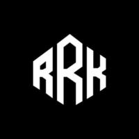 diseño de logotipo de letra rrk con forma de polígono. diseño de logotipo en forma de cubo y polígono rrk. rrk hexágono vector logo plantilla colores blanco y negro. monograma rrk, logotipo comercial e inmobiliario.