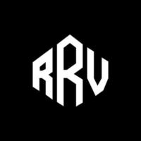 diseño de logotipo de letra rrv con forma de polígono. diseño de logotipo en forma de cubo y polígono rrv. rrv hexágono vector logo plantilla colores blanco y negro. monograma rrv, logotipo comercial y inmobiliario.