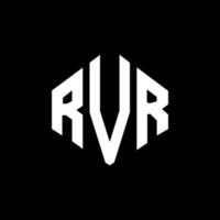 RVR letter logo design with polygon shape. RVR polygon and cube shape logo design. RVR hexagon vector logo template white and black colors. RVR monogram, business and real estate logo.