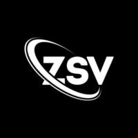 logotipo de zsv. letra zsv. diseño del logotipo de la letra zsv. logotipo de iniciales zsv vinculado con círculo y logotipo de monograma en mayúsculas. tipografía zsv para tecnología, negocios y marca inmobiliaria. vector