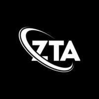 logotipo de zta. letra zta. diseño del logotipo de la letra zta. logotipo de iniciales zta vinculado con círculo y logotipo de monograma en mayúsculas. tipografía zta para tecnología, negocios y marca inmobiliaria. vector