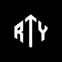 diseño de logotipo de letra rty con forma de polígono. Diseño de logotipo en forma de cubo y polígono rty. rty hexágono vector logo plantilla colores blanco y negro. monograma rty, logotipo empresarial y inmobiliario.
