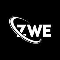 logotipo de zwe. letra zwé. diseño del logotipo de la letra zwe. logotipo de iniciales zwe vinculado con círculo y logotipo de monograma en mayúsculas. tipografía zwe para tecnología, negocios y marca inmobiliaria. vector