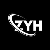 ZYH logo. ZYH letter. ZYH letter logo design. Initials ZYH logo linked with circle and uppercase monogram logo. ZYH typography for technology, business and real estate brand. vector